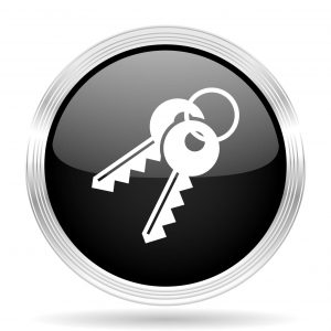 53845412 - keys black metallic modern web design glossy circle icon